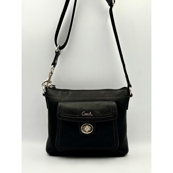 Coach Y2K Penelope Leather Swingpack | Vintage Turnlock Black Crossbody Bag - Picture 5 of 10